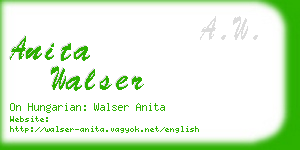 anita walser business card